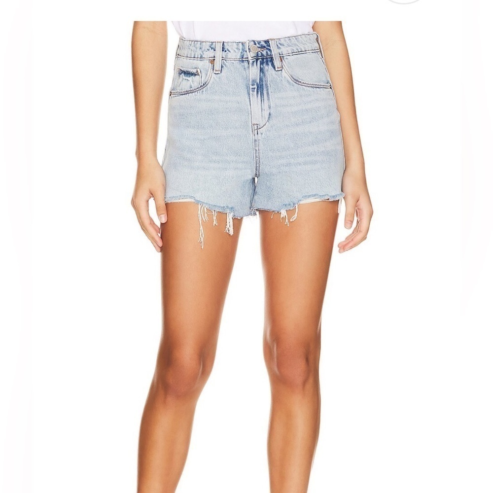 BLANNYC THE REEVE ULTRA HIGH RISE SHORT  LIGHT DISTRESSED WASH RAW HEM NEW 28